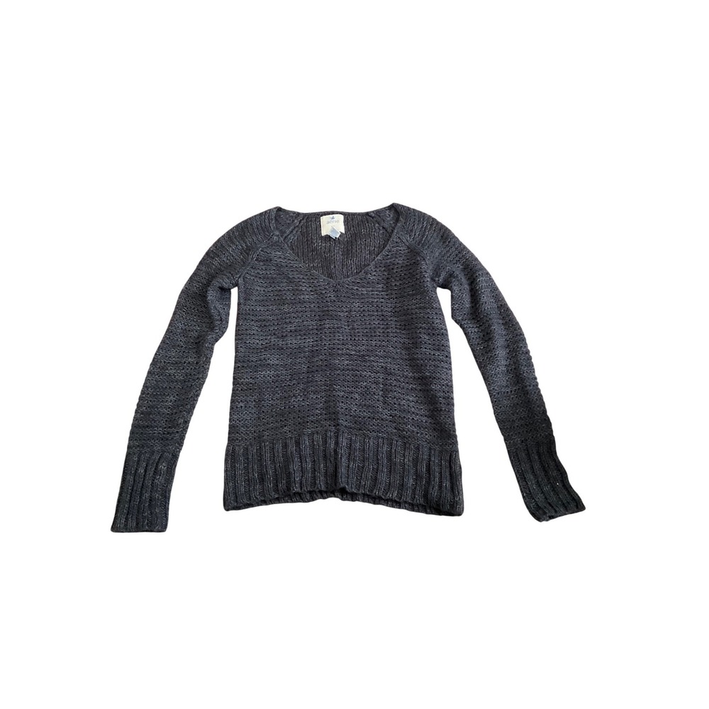 Aerie Womens V-Neck Mohair Wool Blend Knit Sweater Charcoal Grey‎ Medium